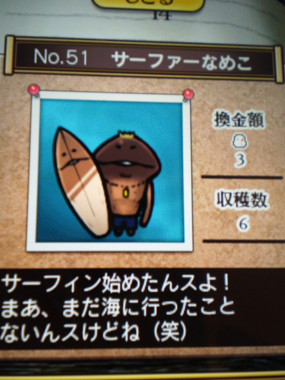 サーファーなめこ まゆまゆのなめこ日記